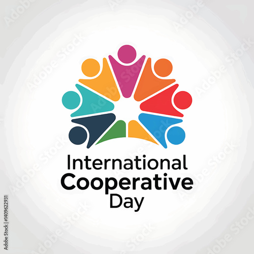International Day of Cooperatives Vector Design with Colorful Unity Logo