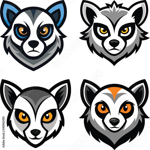 Lemur head mascot logo design vector