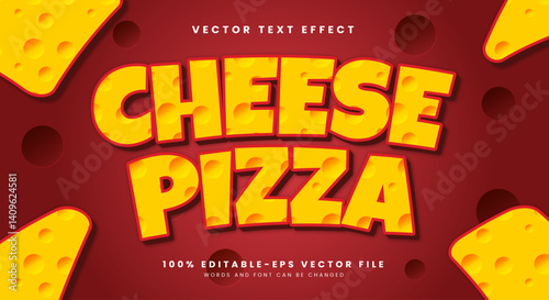 Cheese pizza editable text effect Suitable for Sweet food products