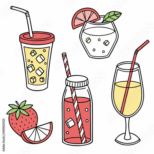set of drinks