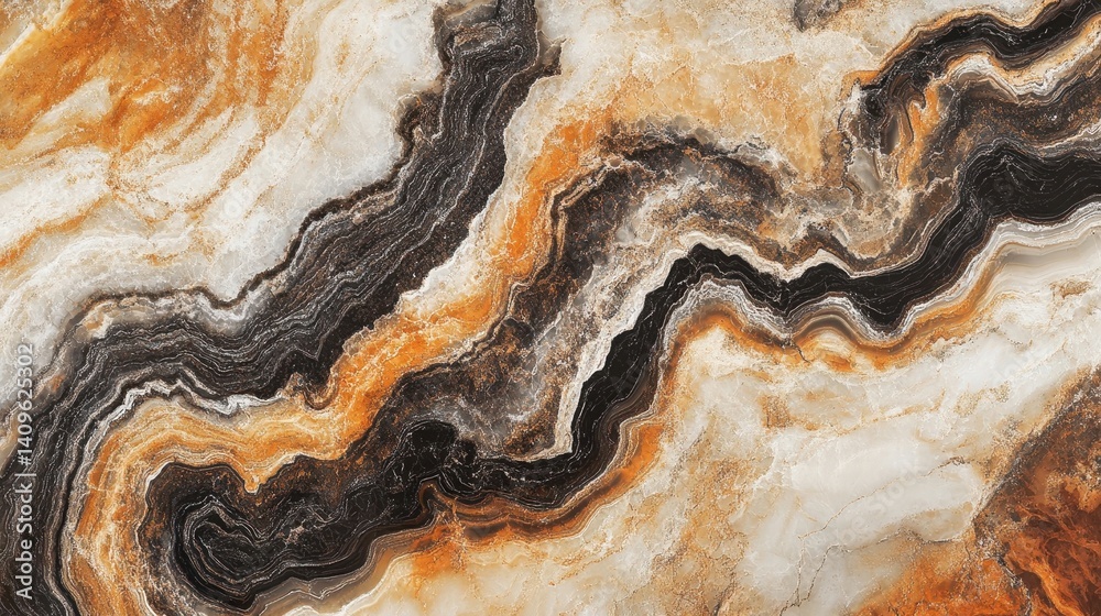 Obraz premium Intricate marbled design, featuring flowing lines of various colors.