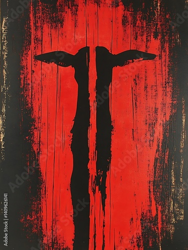 Red Wood Panel Art Design