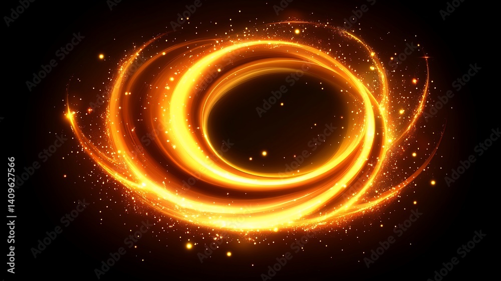 Abstract golden swirling circle design Abstract golden swirling circle design