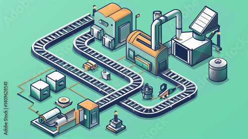 Product iteration concept - 2D illustration of development stages showing evolution from prototype to final version with arrows and design elements
