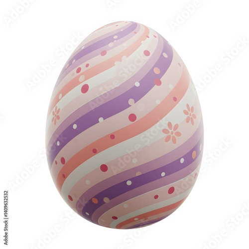 Pastel Easter Egg Spring Holiday Decor Pink Purple Swirl Design