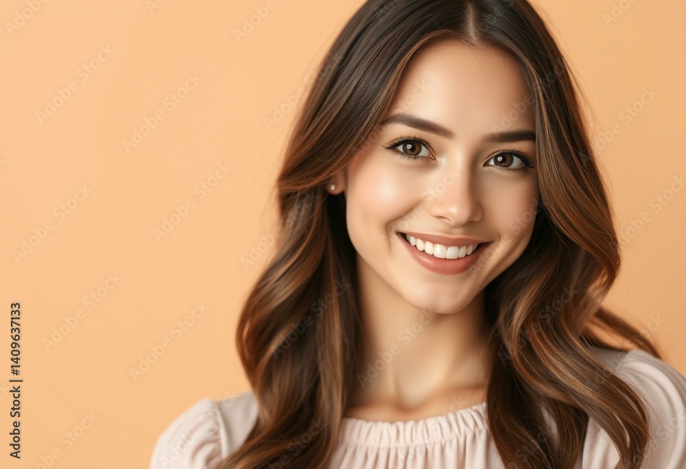 Soft, natural light portrait of a smiling female Soft, natural light portrait of a smiling female