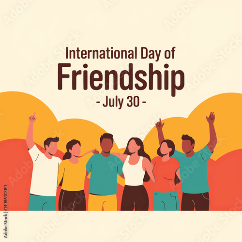 International Day of Friendship Vector Design with Group of Friends