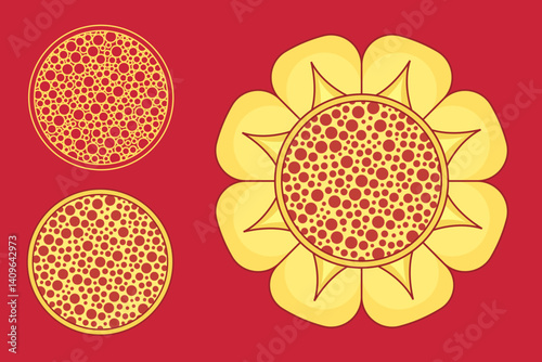 Sri Lankan Traditional Flower illustration Art, Vector