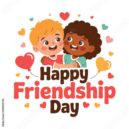 International Day of Friendship Vector Design with Friends Hugging