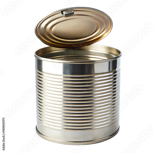 Open tin can isolated on white background PNG