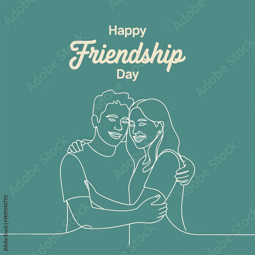 International Day of Friendship Vector Design with Minimalist Hug