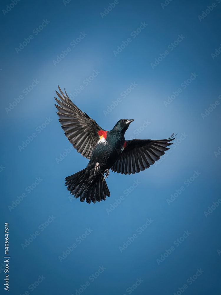 Obraz premium black winged blackbird