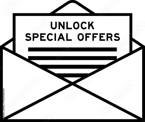 Envelope and letter sign with word unlock special offer as the headline