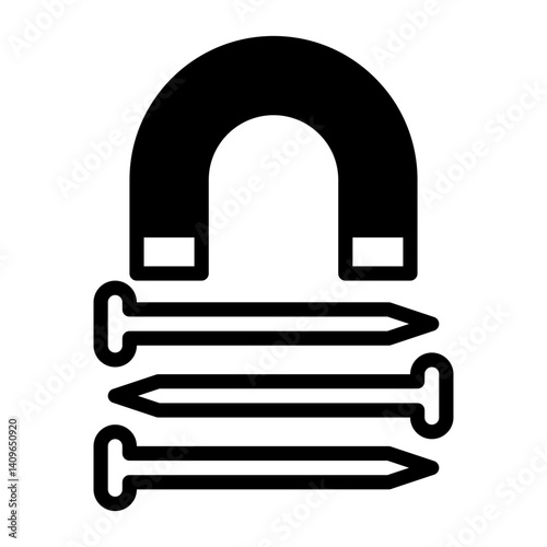 Magnet icon, glyph icon style
