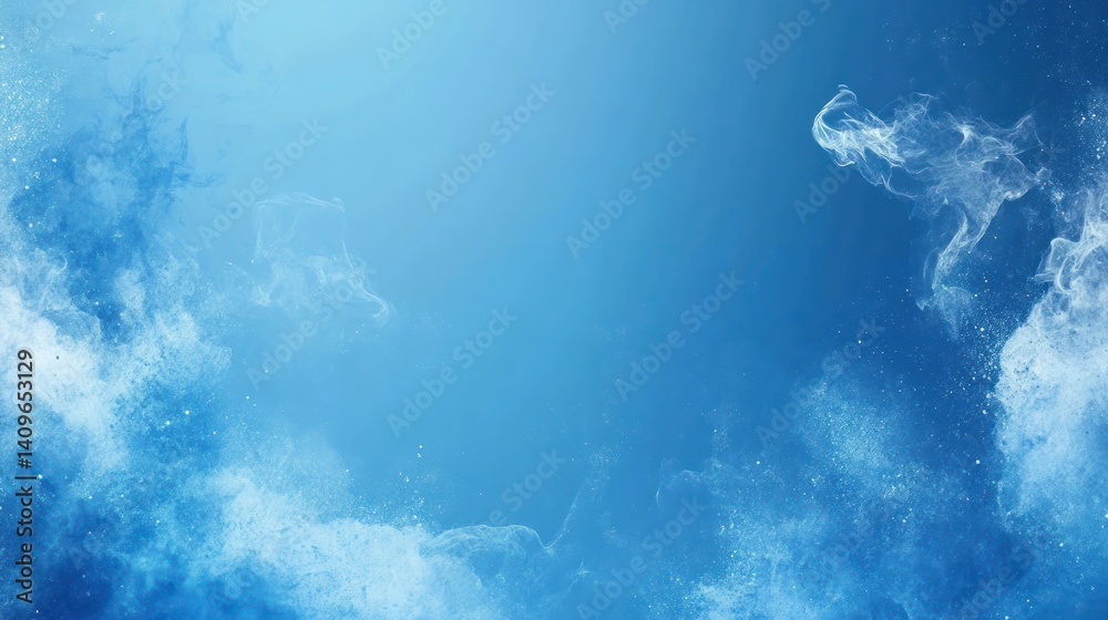 Obraz premium Blue nebula swirls; cosmic dust; space background; website header
