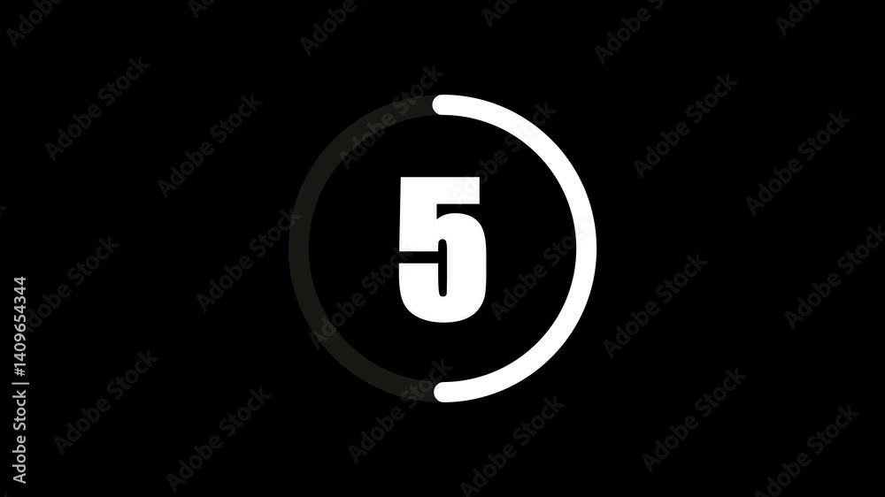 Minimal Circular Countdown Timer Animation | 10 to 0 | 4K Motion Graphic Loop