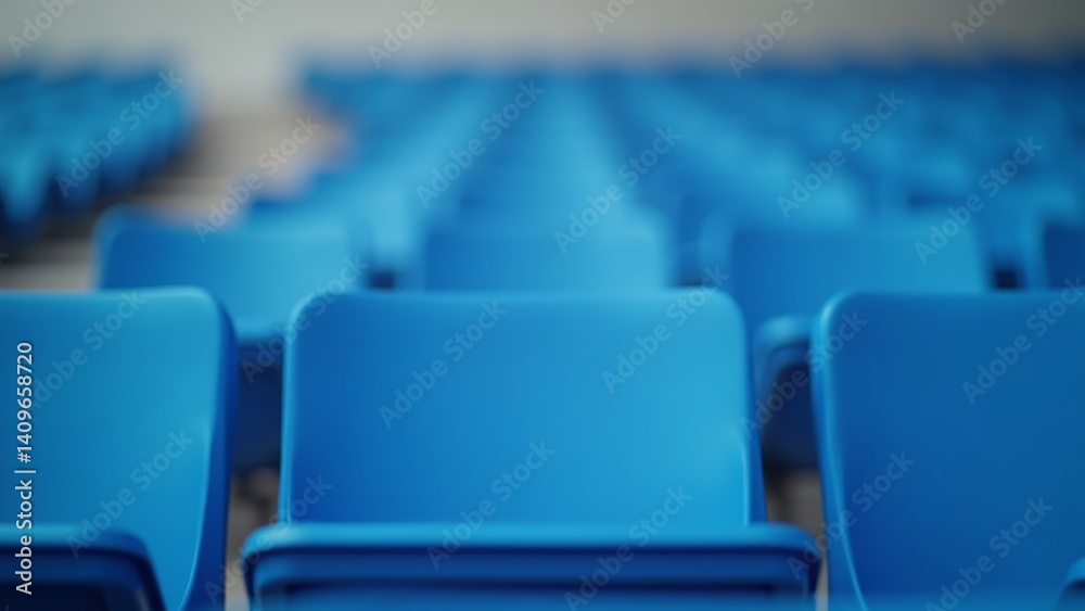 Fototapeta premium Rows Of Empty Blue Stadium Seats