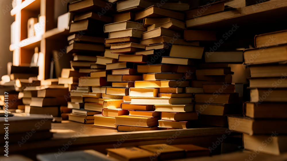 A mountain of books