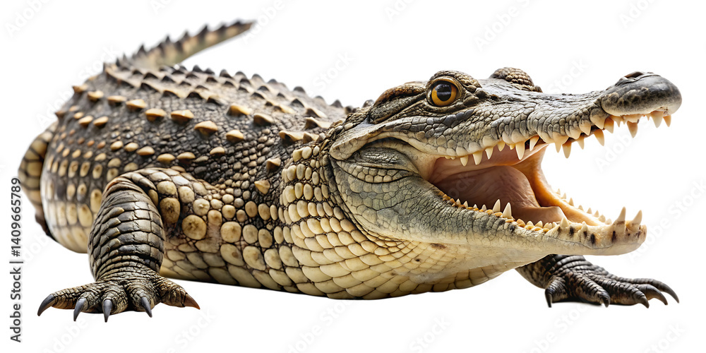 Fototapeta premium Crocodile isolated on white background PNG