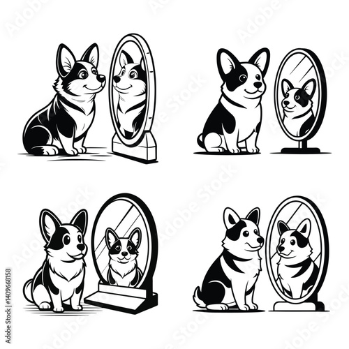 Pembroke Welsh Corgi dog sitting photo