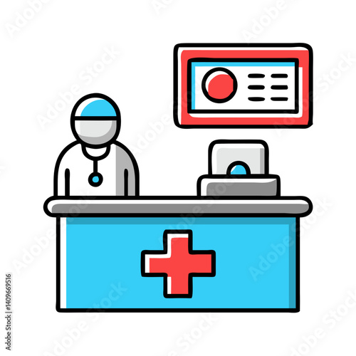 Hospital desk – medical consultation and reception