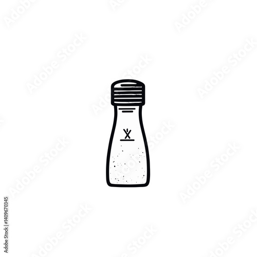 Salt shaker icon in minimal black and white line style