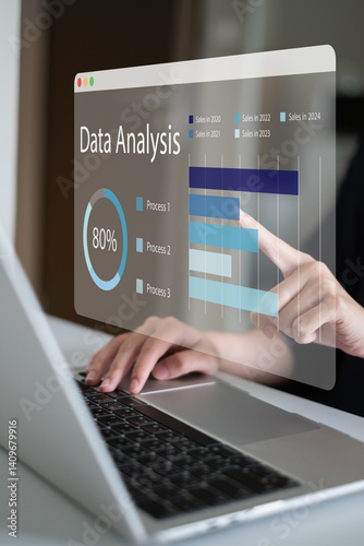 Businessman use artificial intelligence in data analysis information business digital computer innovation concept