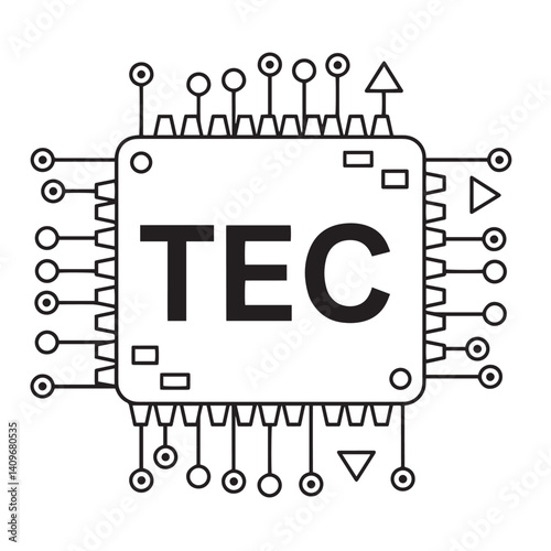 qr code of the world  GPU Bord Tec technology icon vector silhouette coloring page art symbol logo 
