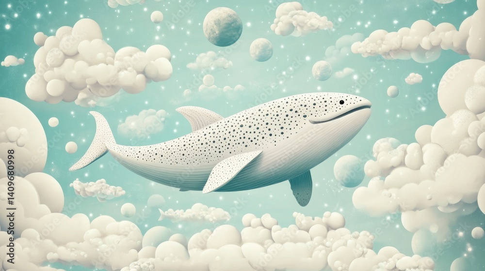 Obraz premium Whale in a Pastel Dream
