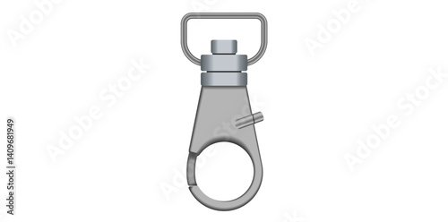 Realistic Silver Metal Clasp Vector Illustration.	