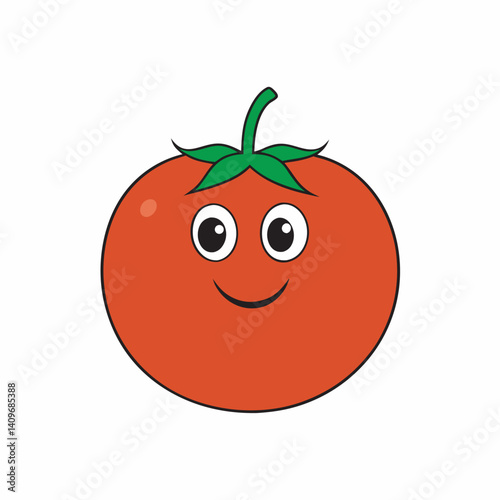 Vector of cartoon tomato