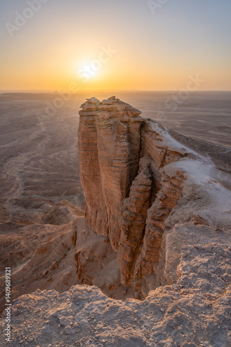 Sunset view at the Edge of the World, Riyadh, Saudi Arabia
