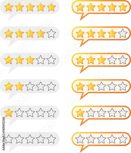 評価星　吹き出し　セット