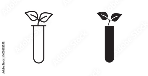 test tube with plant icon