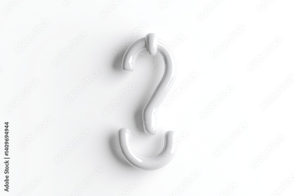 White plastic hook, question mark shape White plastic hook, question mark shape