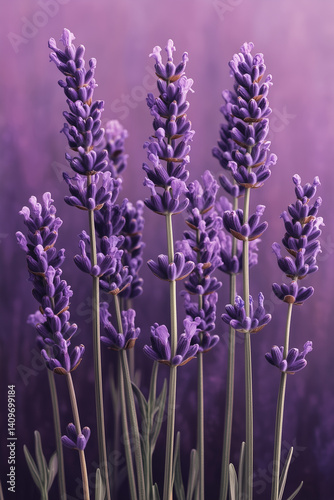 Hyper-realistic lavender isolated on white background