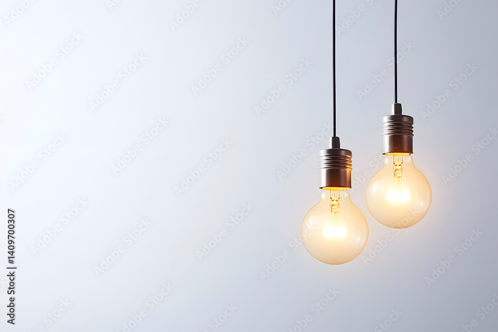 lit light bulbs hanging from the ceiling