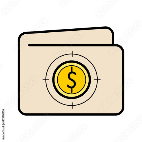 digital wallet icon dollar sign vector - financial app and online payment concept 