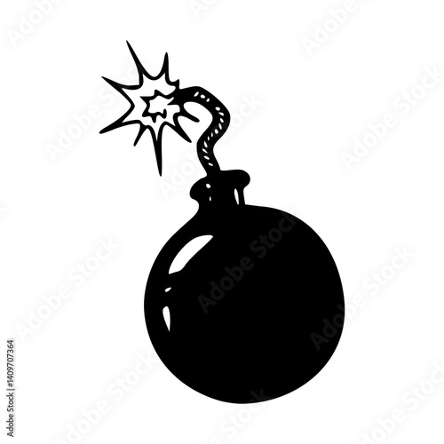 retro bomb vector drawing
