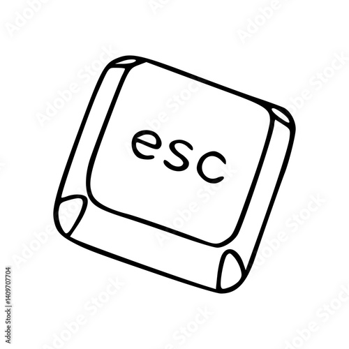 escape key outline vector