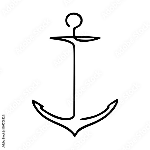 simple line anchor outline