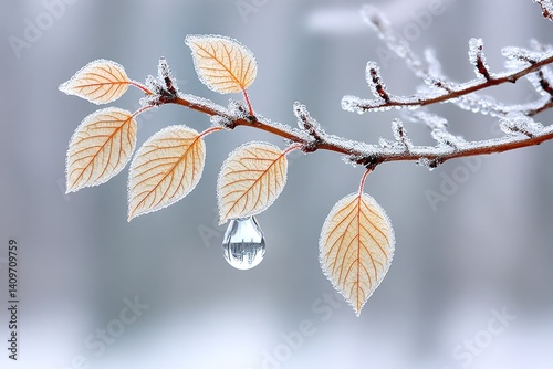 A teardrop frozen on the cheek in winter wind