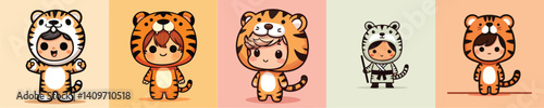 vector boy wearing tiger costume