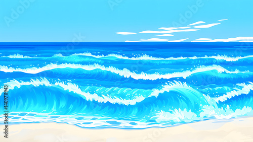 vector illustration of a tropical beach