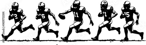 American Football Icon Set - Silhouettes and Equipment Collection