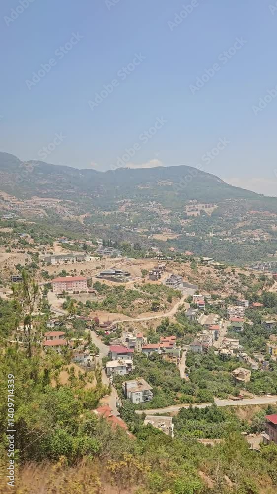 View from the hill to a town with incredible nature View from the hill to a town with incredible nature