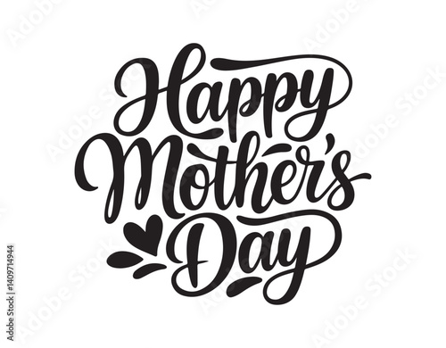 Happy Mother's Day typography design Ideal for greeting cards, social media posts, and celebratory decor for this loving occasion. Vector illustration