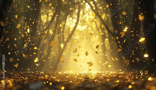 Golden Autumn Forest Pathway