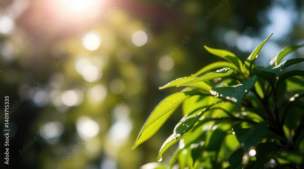 Obraz premium green leaves in sunlight