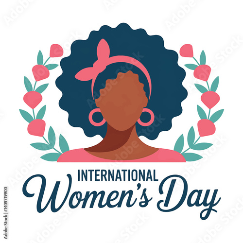 International Womens Day Floral Frame Vector